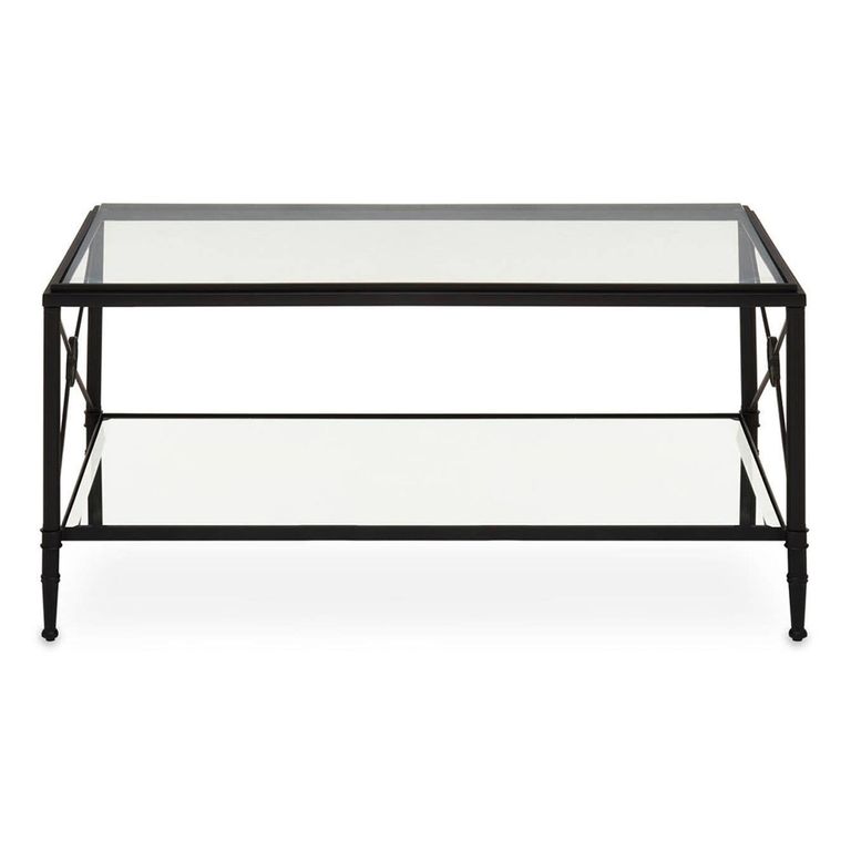 Axis Coffee Table - Clear Glass with Black Metal