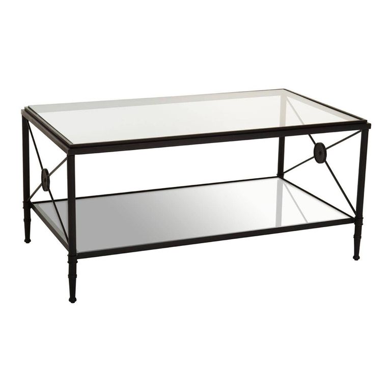 Axis Coffee Table - Clear Glass with Black Metal