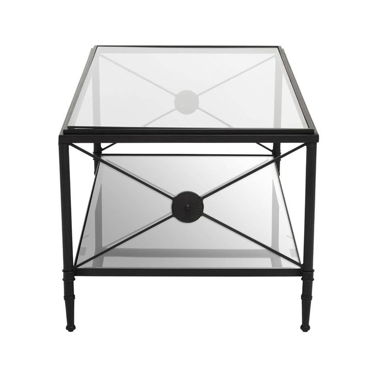 Axis Coffee Table - Clear Glass with Black Metal