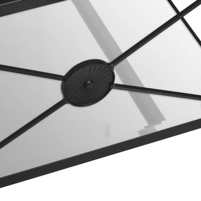 Axis Coffee Table - Clear Glass with Black Metal