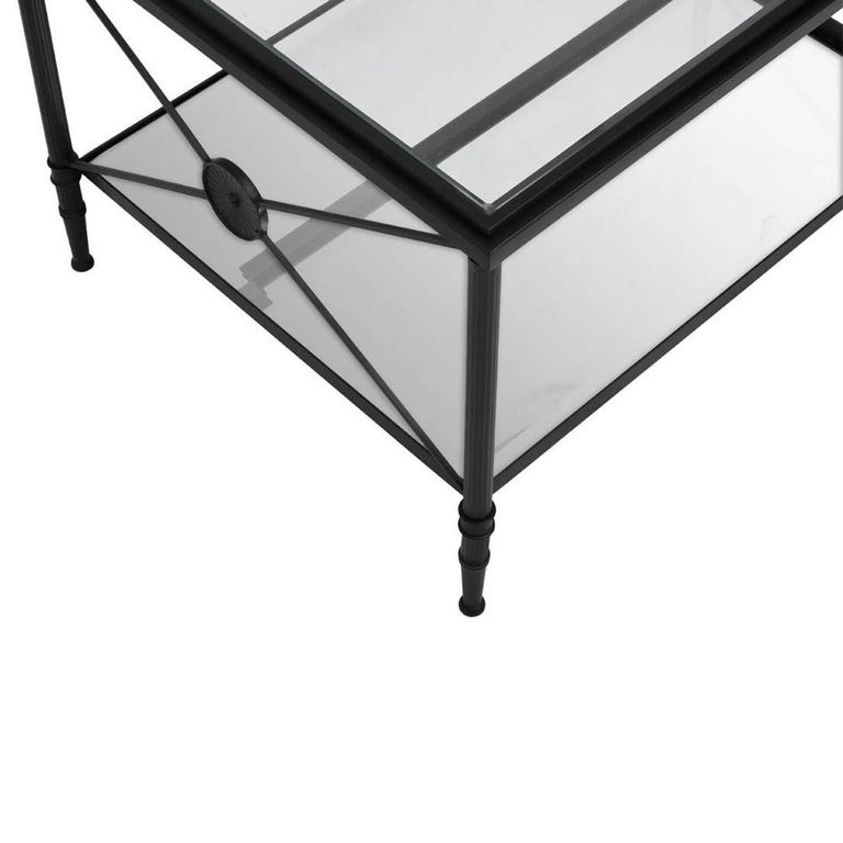 Axis Coffee Table - Clear Glass with Black Metal
