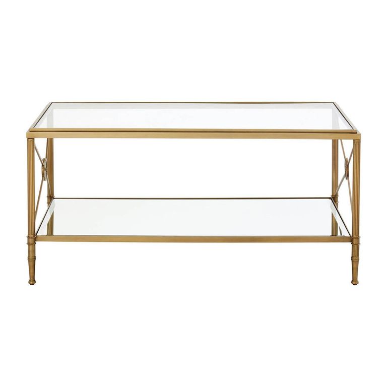 Axis Coffee Table - Clear Glass with Gold Metal