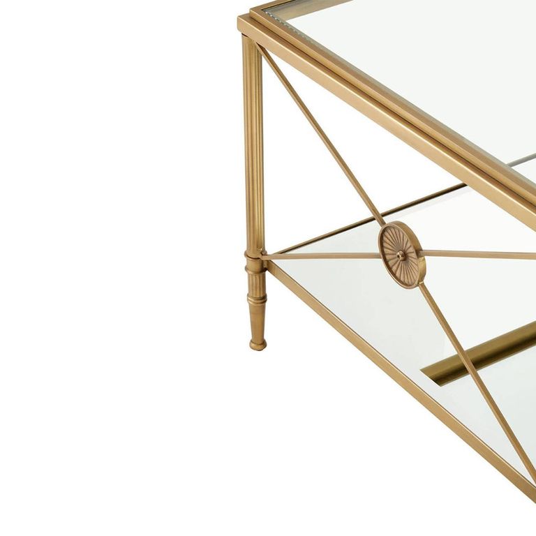 Axis Coffee Table - Clear Glass with Gold Metal