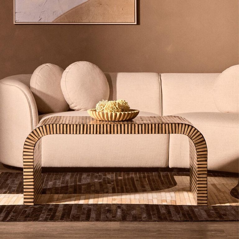 Bambusa Coffee Table - Curved - Bamboo Inlay
