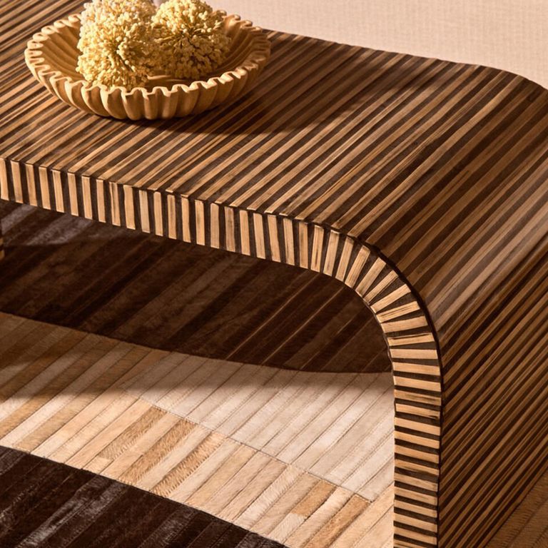 Bambusa Coffee Table - Curved - Bamboo Inlay