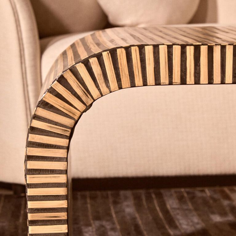 Bambusa Coffee Table - Curved - Bamboo Inlay