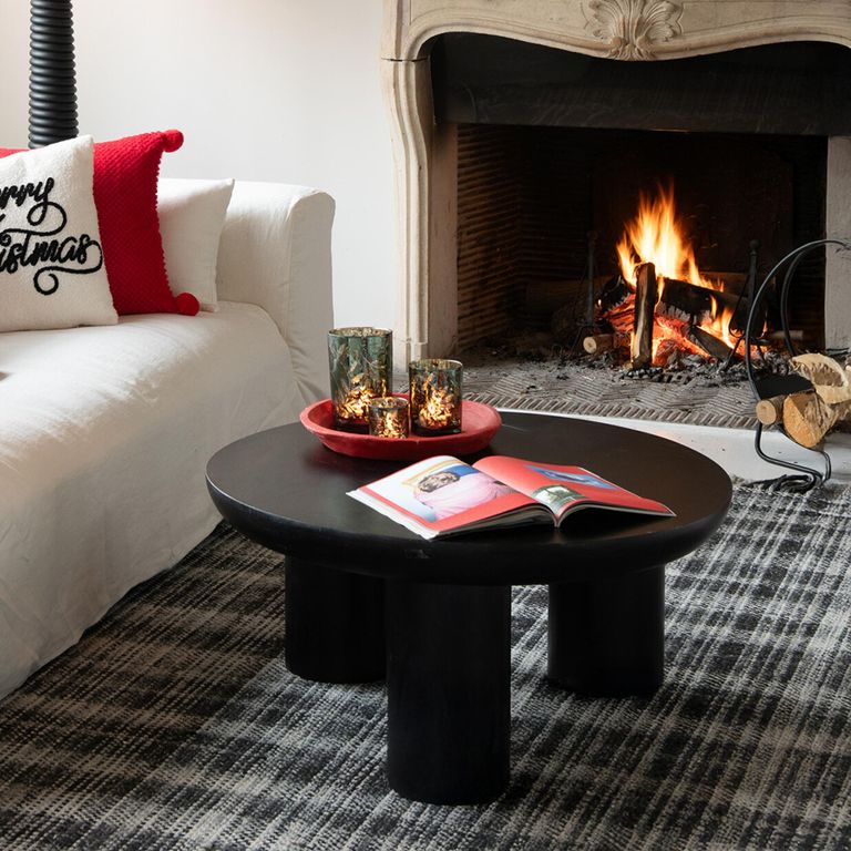 Trio Coffee Table - Round - Black - Mango Wood
