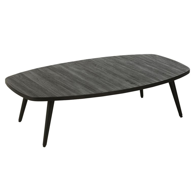 Coffee Table - Black - Small - Low - Recycled Teak Wood and Metal