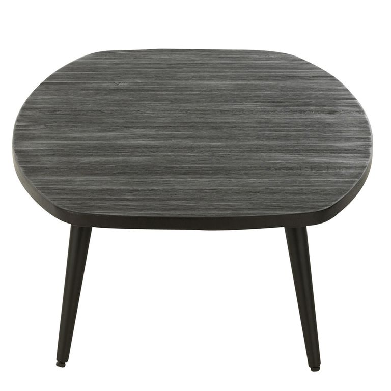 Coffee Table - Black - Small - Low - Recycled Teak Wood and Metal