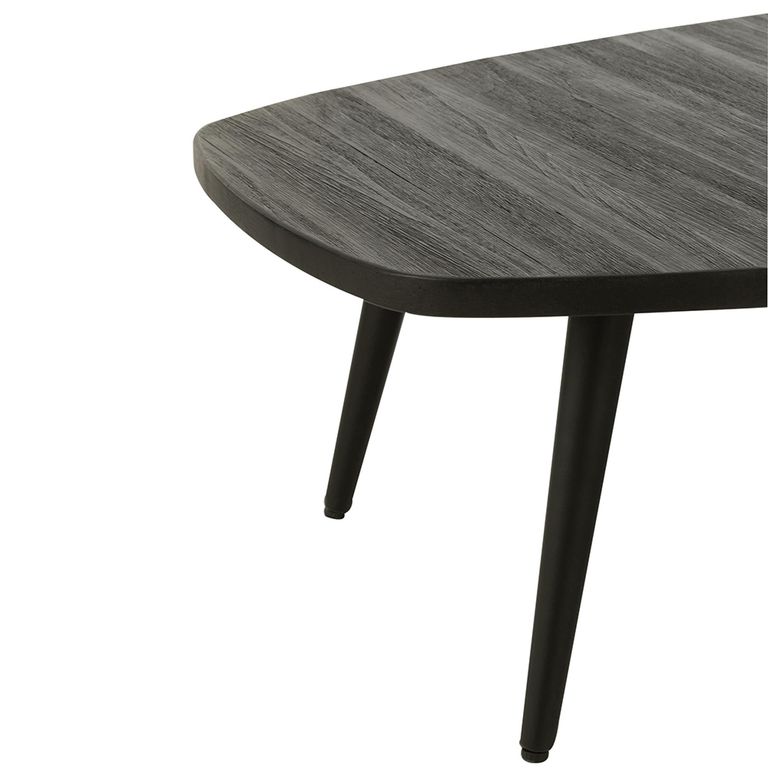 Coffee Table - Black - Small - Low - Recycled Teak Wood and Metal
