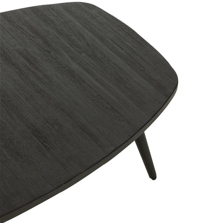 Coffee Table - Black - Small - Low - Recycled Teak Wood and Metal
