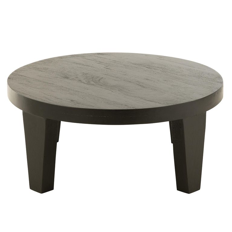 Coffee Table - Round - Small - Low - Black - Mango Wood