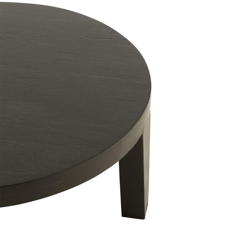 Coffee Table - Round - Small - Low - Black - Mango Wood