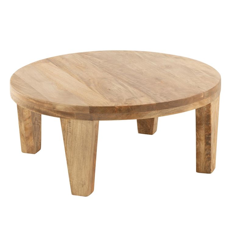Coffee Table - Round - Small - Low - Natural - Mango Wood