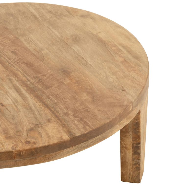 Coffee Table - Round - Small - Low - Natural - Mango Wood