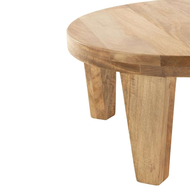 Coffee Table - Round - Small - Low - Natural - Mango Wood