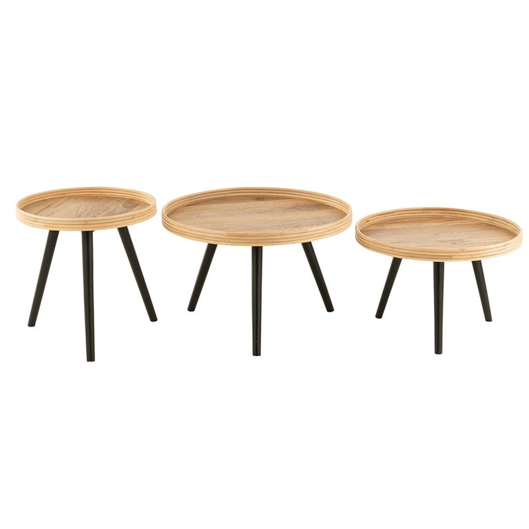 Coffee Table - Round - 3 Tier - Natural - Mango Wood