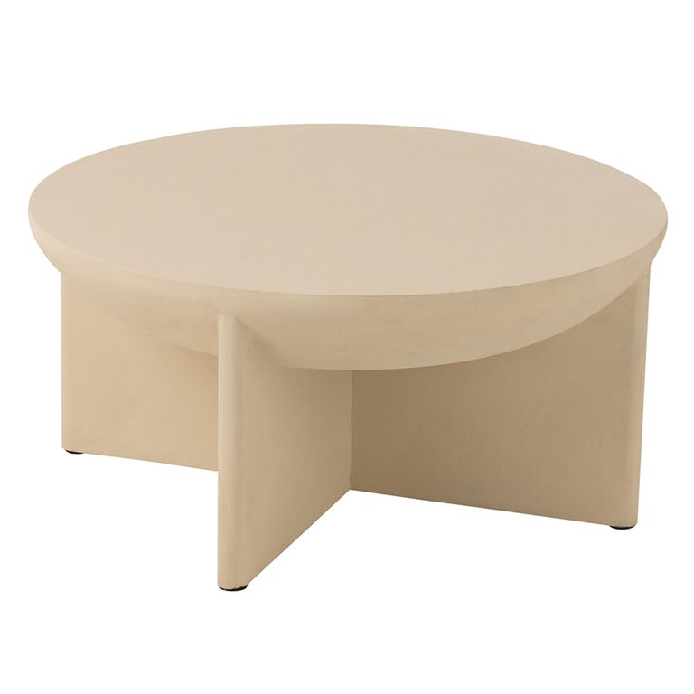 Halfy Coffee Table - Round - Large - Beige - Mango Wood
