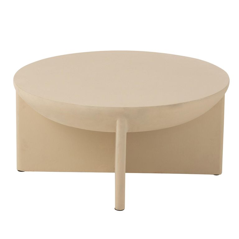 Halfy Coffee Table - Round - Large - Beige - Mango Wood