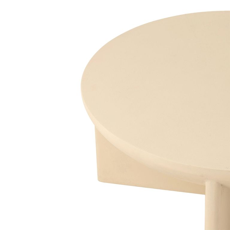 Halfy Coffee Table - Round - Large - Beige - Mango Wood