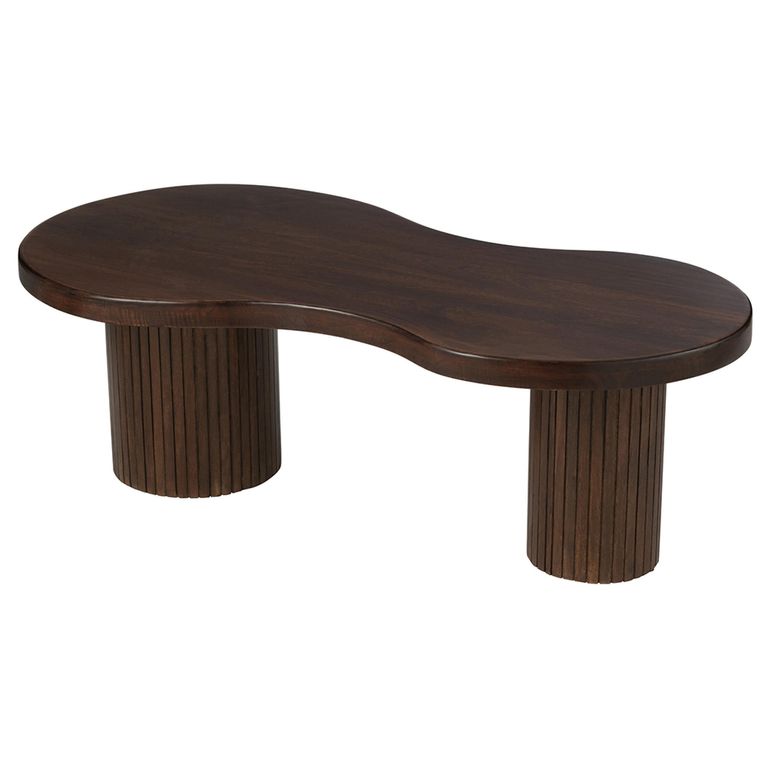 Salon Fluted Coffee Table - Abstract - Infinity - Large - Brown - Mango Wood