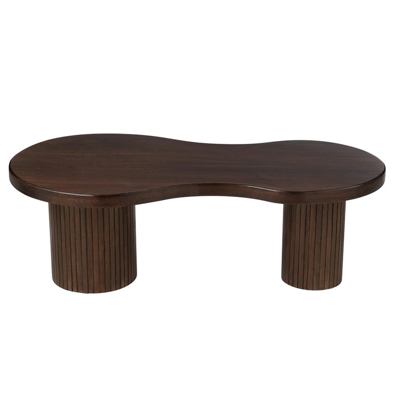Salon Fluted Coffee Table - Abstract - Infinity - Large - Brown - Mango Wood
