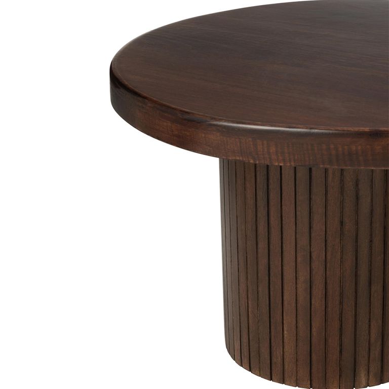 Salon Fluted Coffee Table - Abstract - Infinity - Large - Brown - Mango Wood