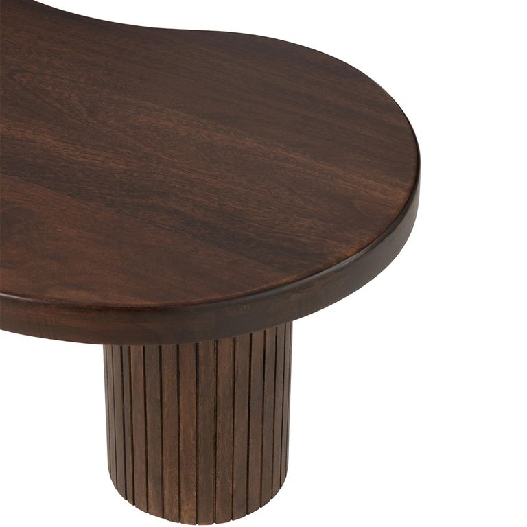 Salon Fluted Coffee Table - Abstract - Infinity - Large - Brown - Mango Wood