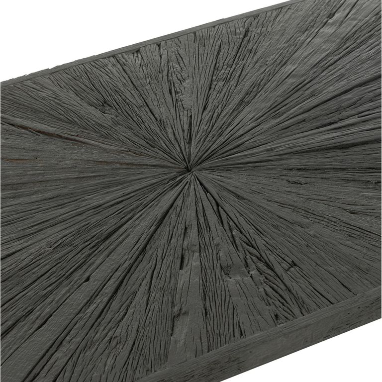 Shanil Coffee Table - Sunburst Design - Large - Black - Wood and Metal