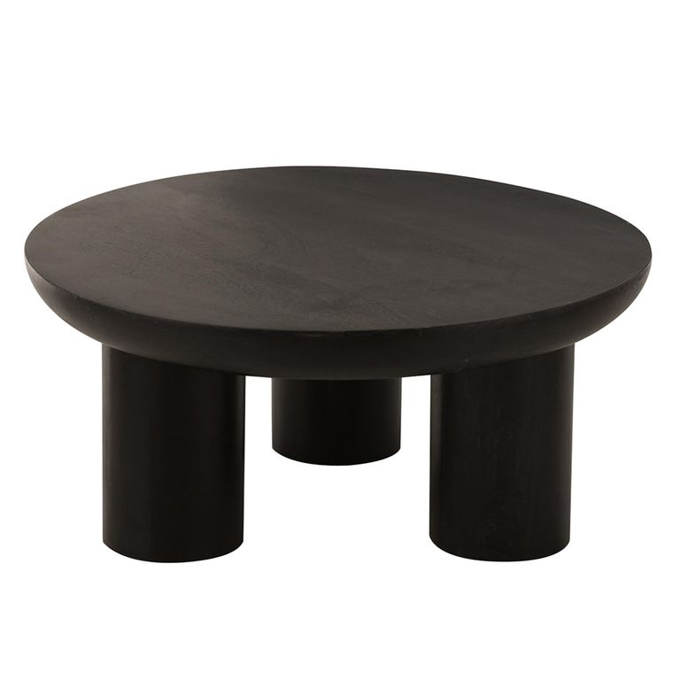 Trio Coffee Table - Round - Black - Mango Wood