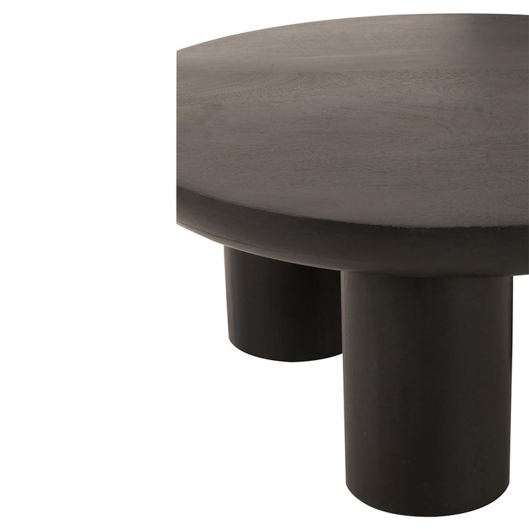 Trio Coffee Table - Round - Black - Mango Wood