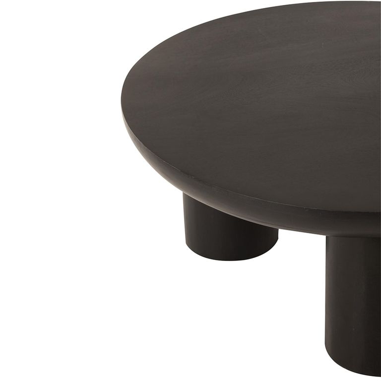 Trio Coffee Table - Round - Black - Mango Wood