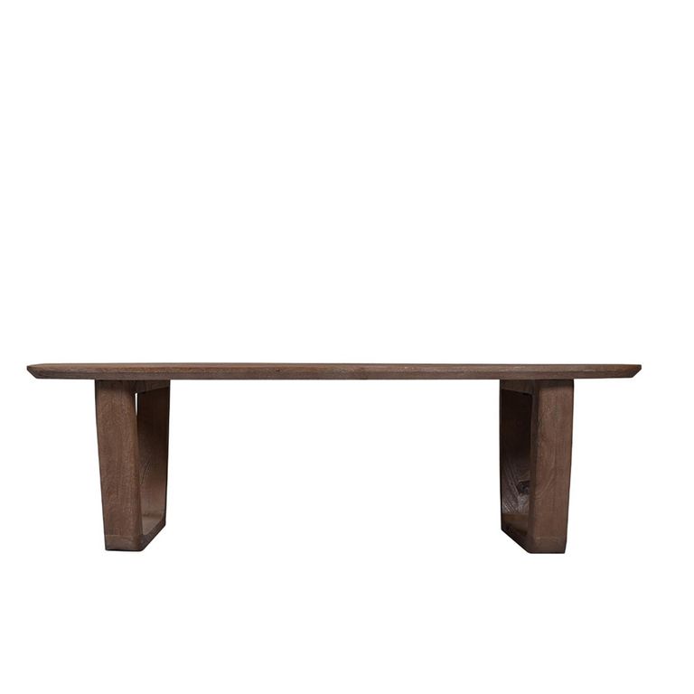 Cortez Coffee Table - U Legs - Oval - Low - Brown - Mango Wood