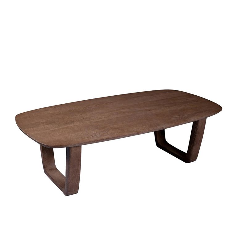 Cortez Coffee Table - U Legs - Oval - Low - Brown - Mango Wood