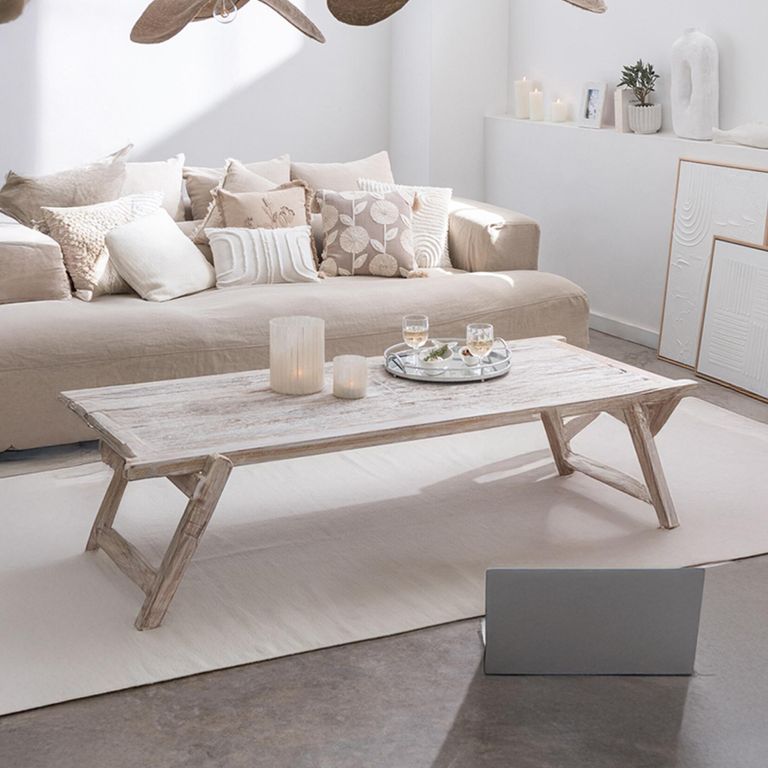Army Coffee Table - Large - White Washed - Recycled Wood