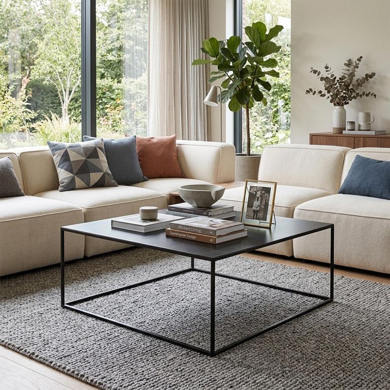 Coffee Table - Square - Large - Black - Metal