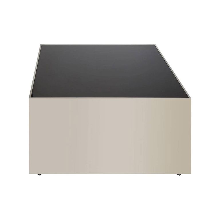 Carlox Coffee Table - Square - Black Glass and Chrome