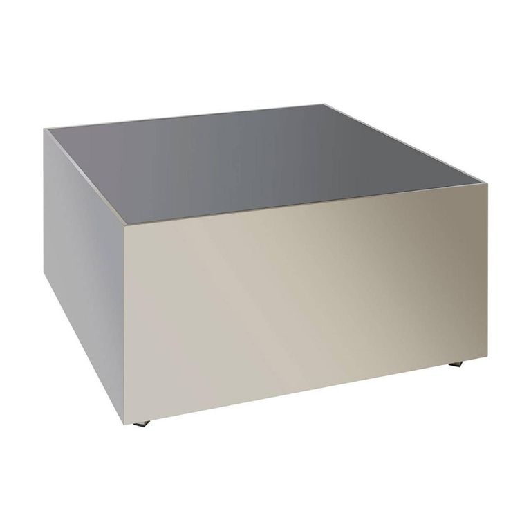 Carlox Coffee Table - Square - Black Glass and Chrome
