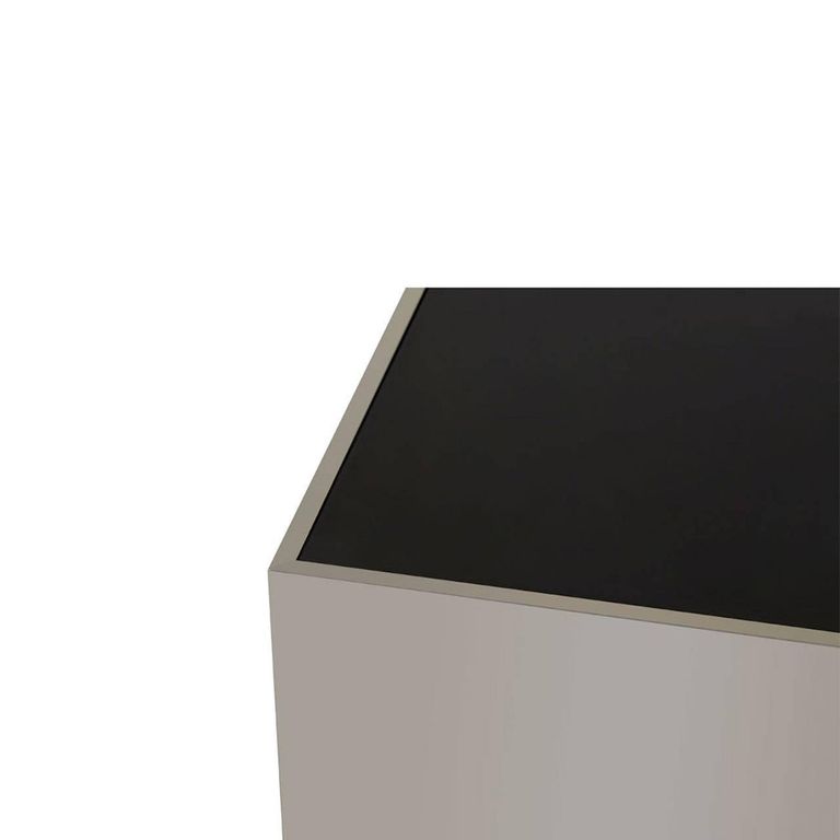 Carlox Coffee Table - Square - Black Glass and Chrome