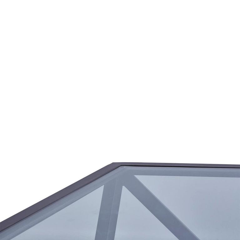 Cibo Coffee Table - Pentagonal - Clear Glass with Black Metal