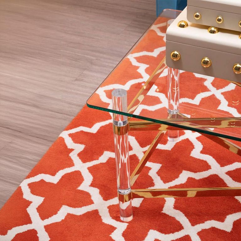 Clarence Coffee Table - Clear Glass with Gold Metal