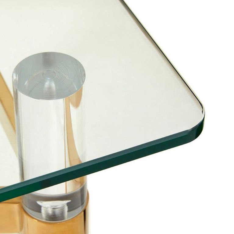 Clarence Coffee Table - Clear Glass with Gold Metal