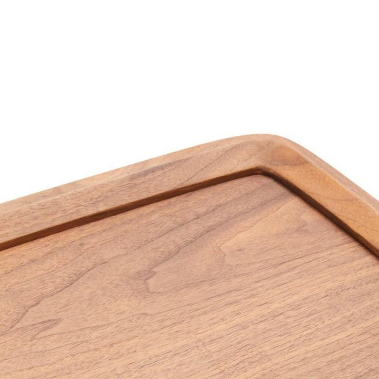 Doha Coffee Table - Walnut Effect with Cross Metal Legs