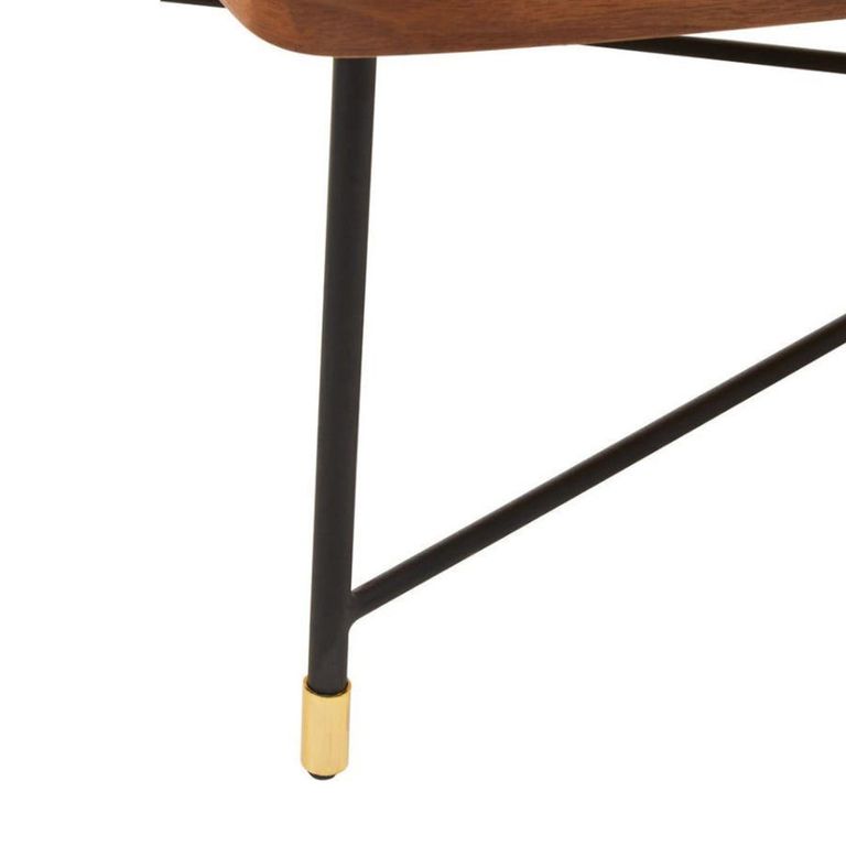 Doha Coffee Table - Walnut Effect with Cross Metal Legs