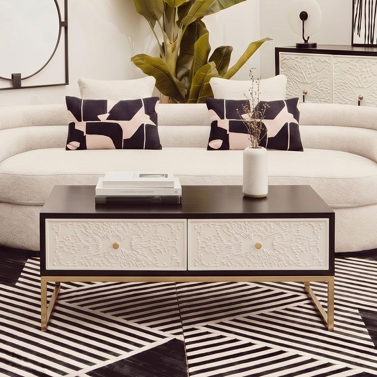 Dumas Coffee Table - 4 Drawer - Black and White