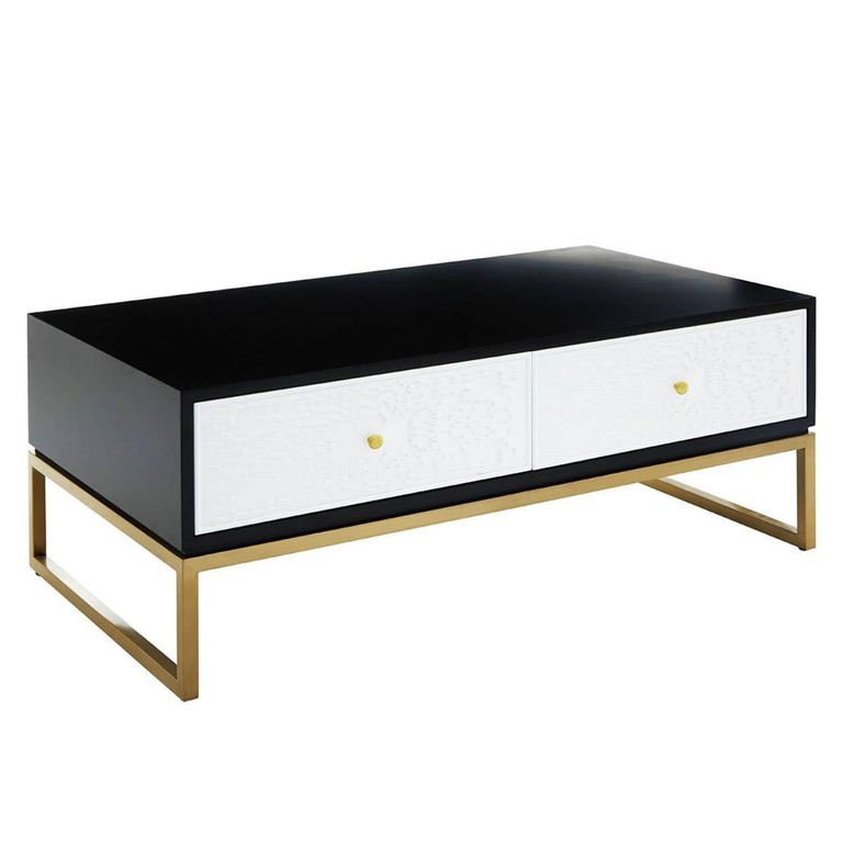 Dumas Coffee Table - 4 Drawer - Black and White
