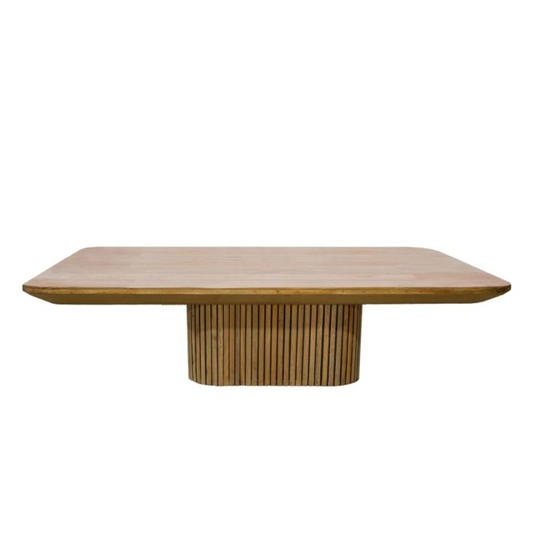 Lausanne Fluted Coffee Table - Large - Natural - Teak Wood