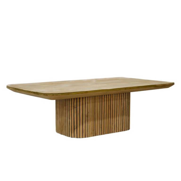Lausanne Fluted Coffee Table - Large - Natural - Teak Wood