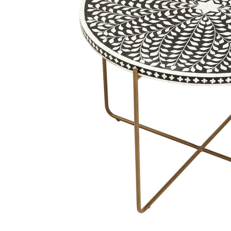 Fusion Coffee Table - Round - Black Bone Inlay