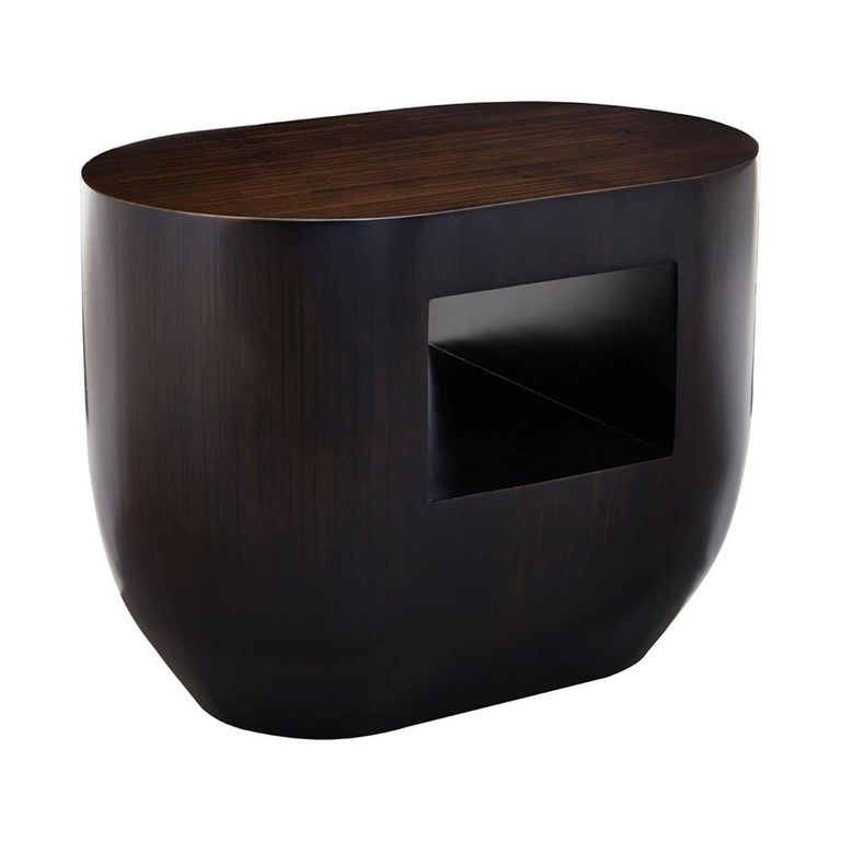 Gabelle Coffee Table - Oval - Small - Dark Bamboo Wood
